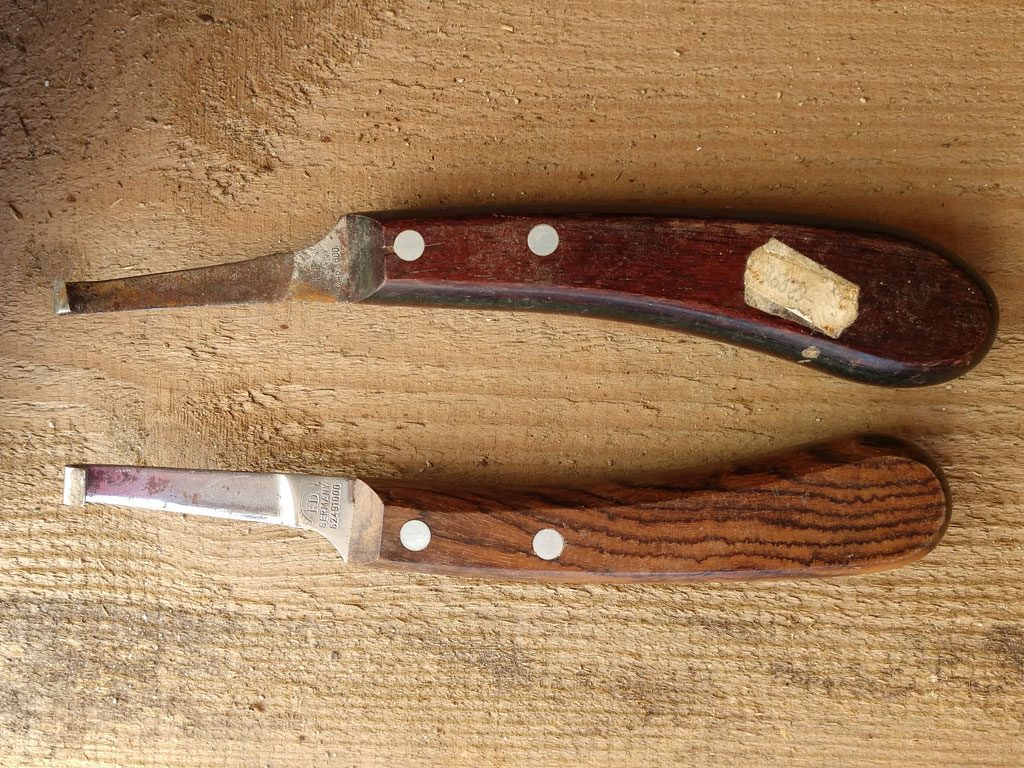 Hufmesser Schlaufenmesser beidseitig Holzgriff 